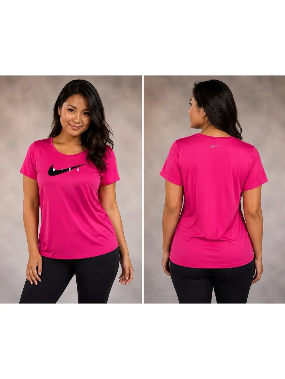 Nike Women's Pink/Fuchsia Dri-Fit Top Short Sleeve 2X